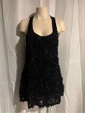 UK2LA Black Womens mini dress, floral texture